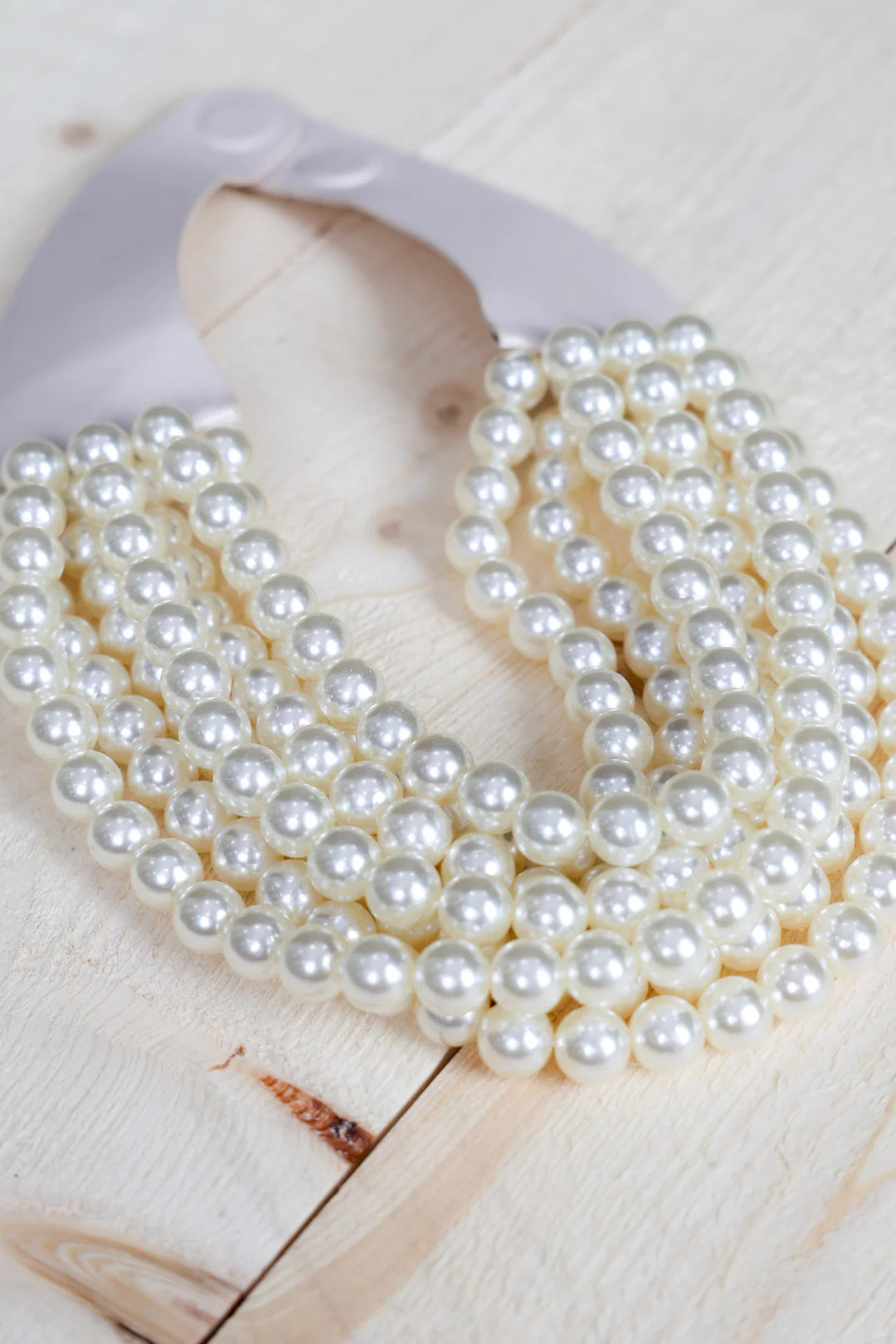 Carla Cream Smooth Bead Statement Necklace | The Willow Tree