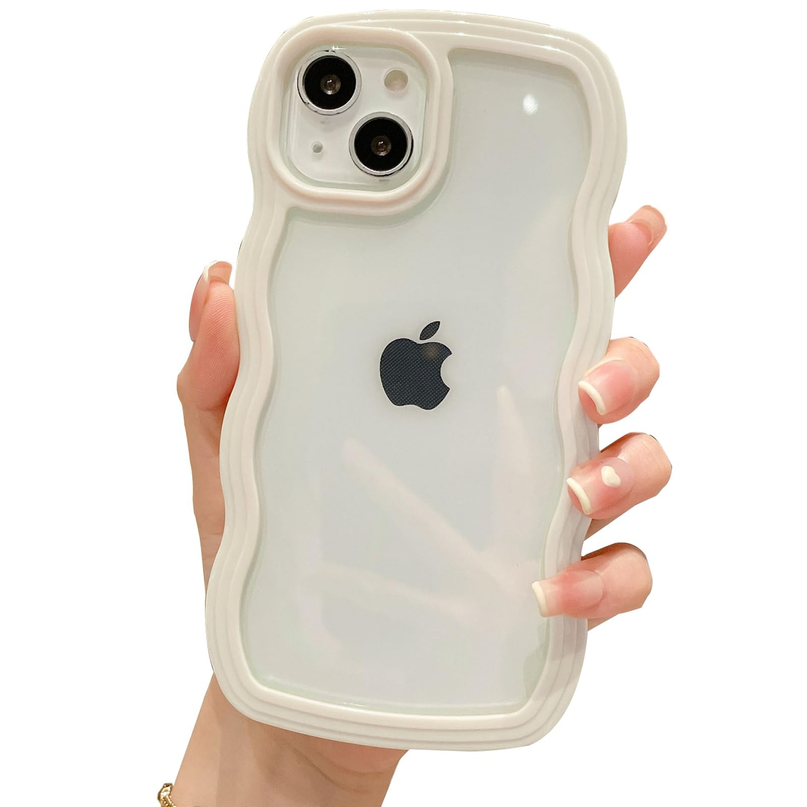 Funda compatible con iPhone 16 Plus, bonita funda transparente y rizada con forma de marco ondula... | Amazon (US)