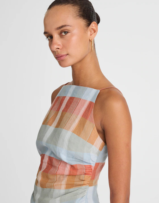 Ruched Squareneck Tank in Linen-Cotton | Madewell | Madewell