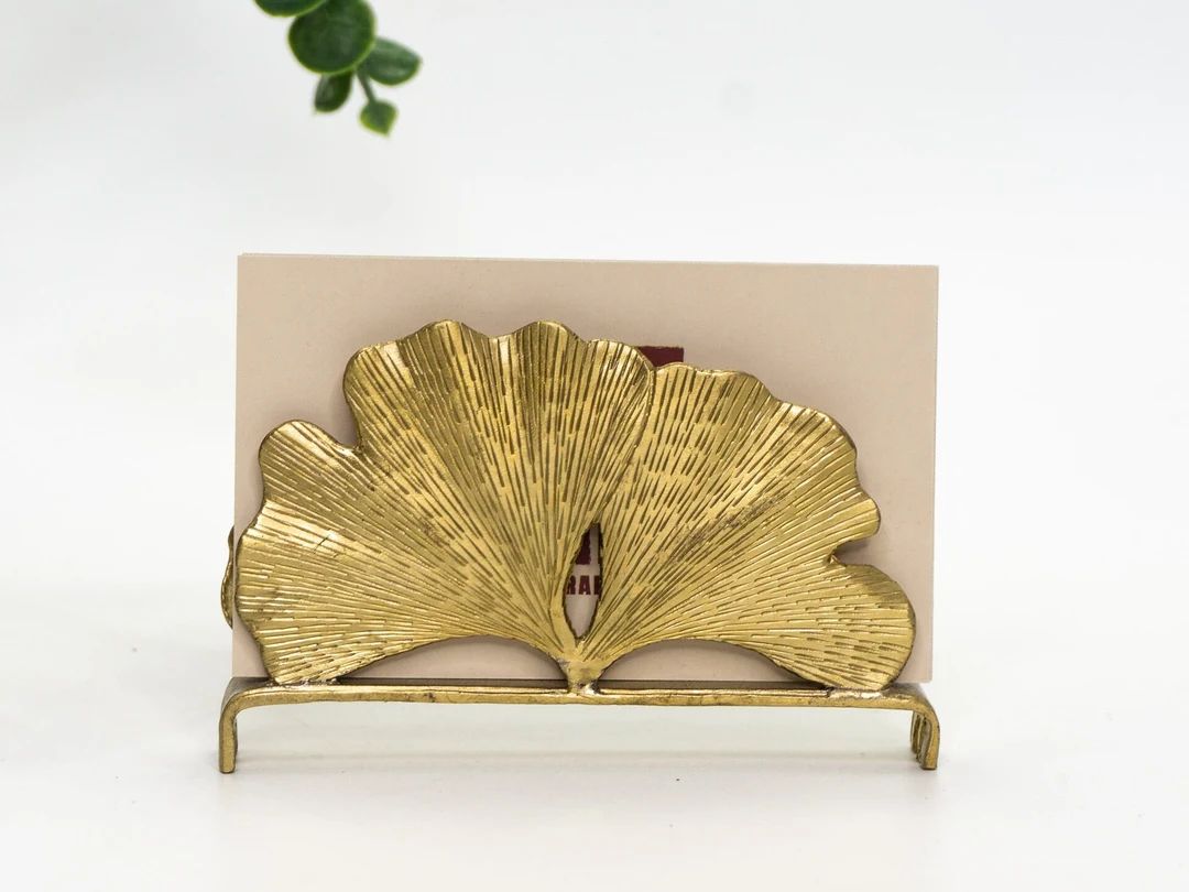 Hand Carved Brass Business Card Holder  Ginkgo Business Card - Etsy | Etsy (US)