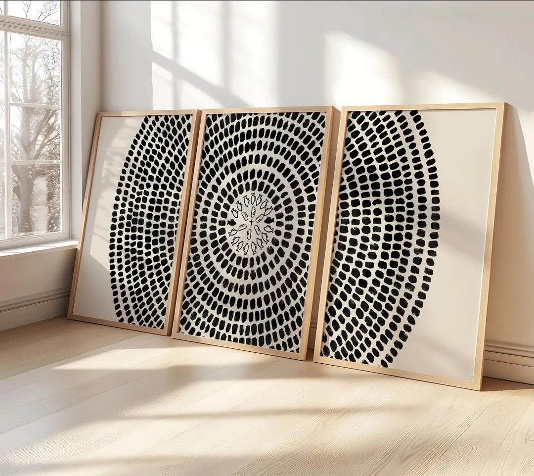 Jesus Feeds The 5000 Wall Art Set of 3, Wooden Framed Religious Bible Decor, Black Canvas Prints | Etsy (US)