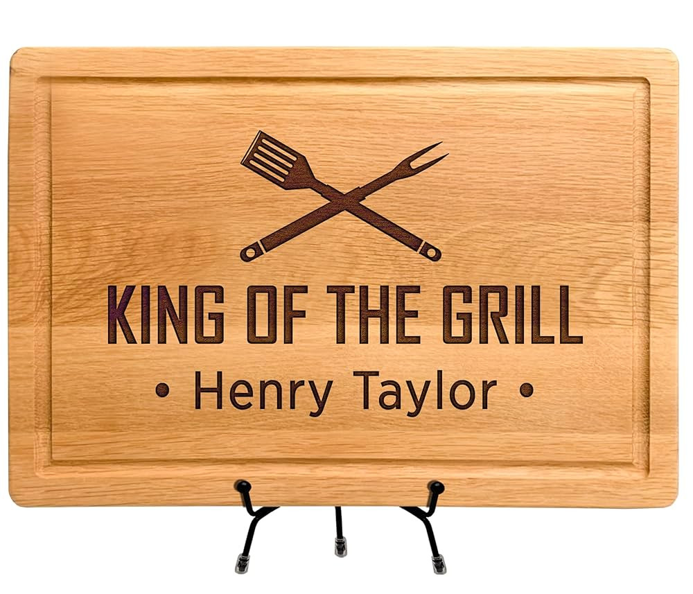 Personalized Mens Christmas Gifts, Custom King of the Grill Cutting Board for Men, Dad, Grandpa, ... | Amazon (US)