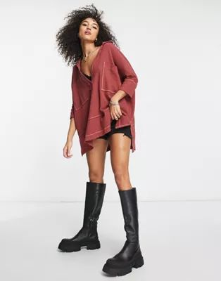 Free People Under The Stars oversized top in rose | ASOS (Global)