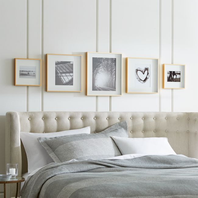 Brushed Brass Picture Frame Gallery, Set of 5 | Crate & Barrel