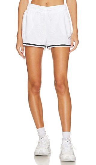 Sportswear Essential Mesh Midrise Shorts in White & Black | Revolve Clothing (Global)