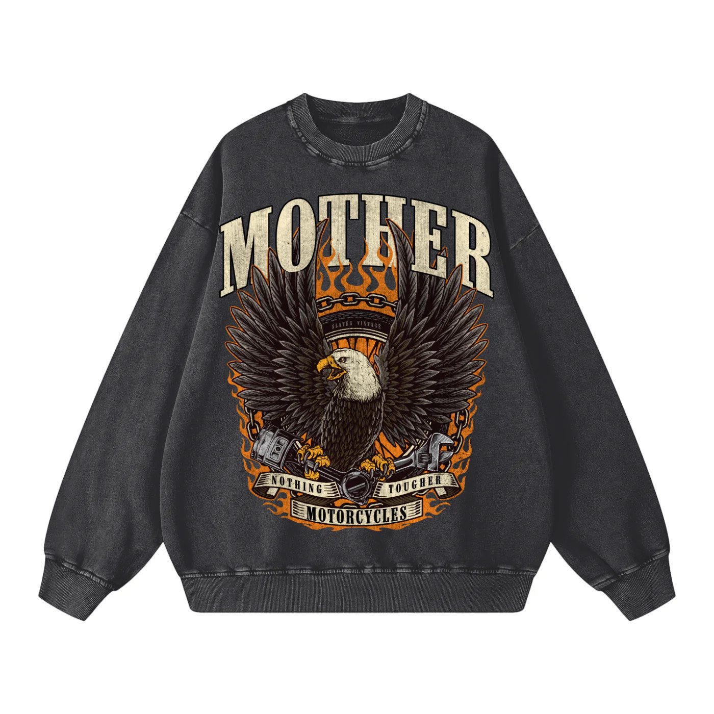 Nothing Tougher Vintage Wash Crewneck Sweatshirt x Black | Slater Vintage