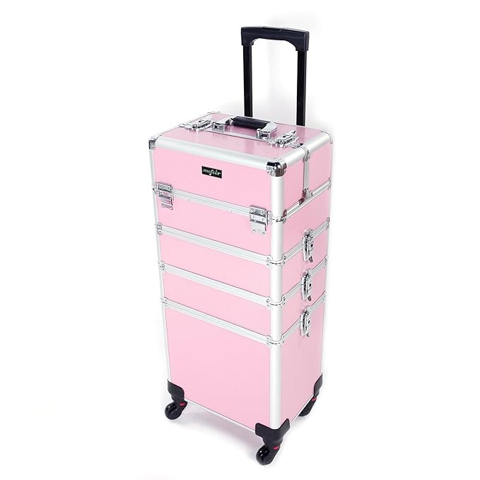 mefeir 4 in 1 Rolling Makeup Train Case, Aluminum Makeup Travel Organizer Cosmetic Case, Cosmetol... | Amazon (US)