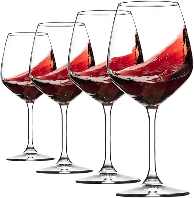 Paksh Novelty Italian Red Wine Glasses - 18 Ounce - Wine Glass Clear (Set of 4) | Amazon (US)