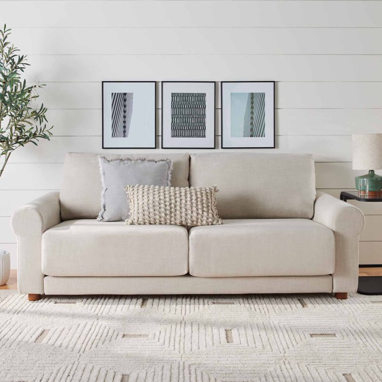 Better Homes & Gardens Owen 87.6" Rolled Arm Sofa, Effie Linen | Walmart (US)