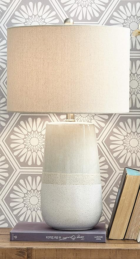 Signature Design by Ashley - Shavon Ceramic Table Lamp - Beige/White | Amazon (US)