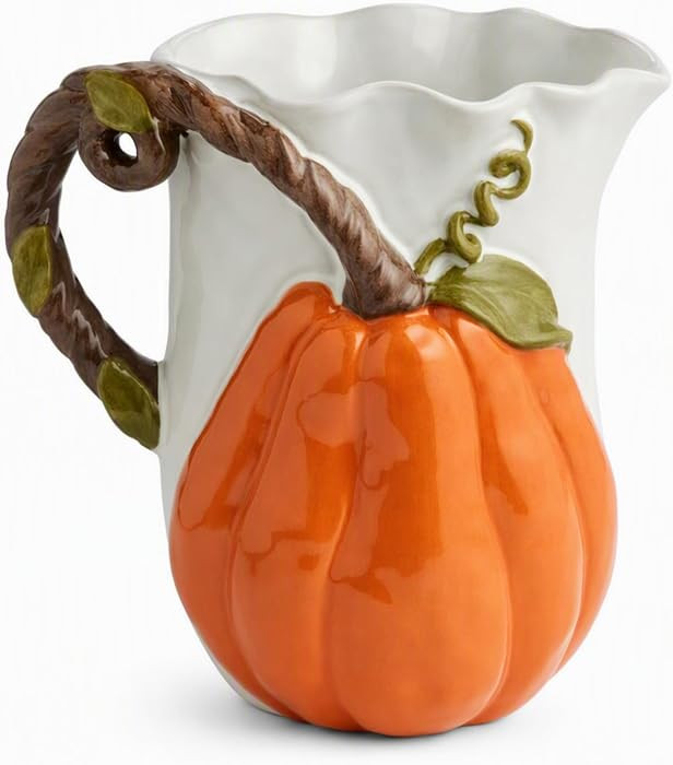 Mud Pie Gather Pumpkin Pitcher, Decorative Plate, Holiday Serveware, Hostess Gift, Serving Dish, ... | Amazon (US)