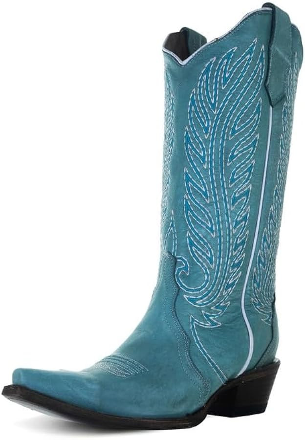 Circle G by Corral Turquoise Embroidery Triad Women's Snip Toe Western Boots L6061 | Amazon (US)