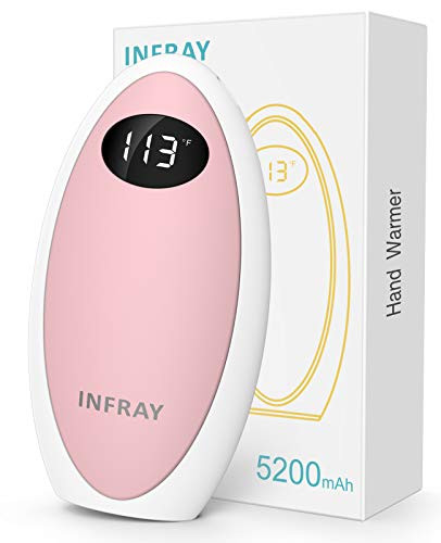 infray Hand Warmers Rechargeable, USB-C 5200mAh Reusable Pocket Warmer/Power Bank, Electric Portable Hand Warmer Double-Sided Quick Heating Hand Heater, Ideal Winter Gift for Women Men - Pink | Amazon (US)