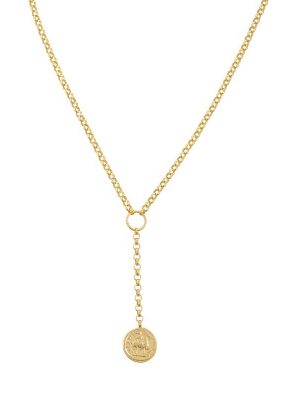 14K Yellow Gold Coin Medallion Y-Necklace | Saks Fifth Avenue OFF 5TH