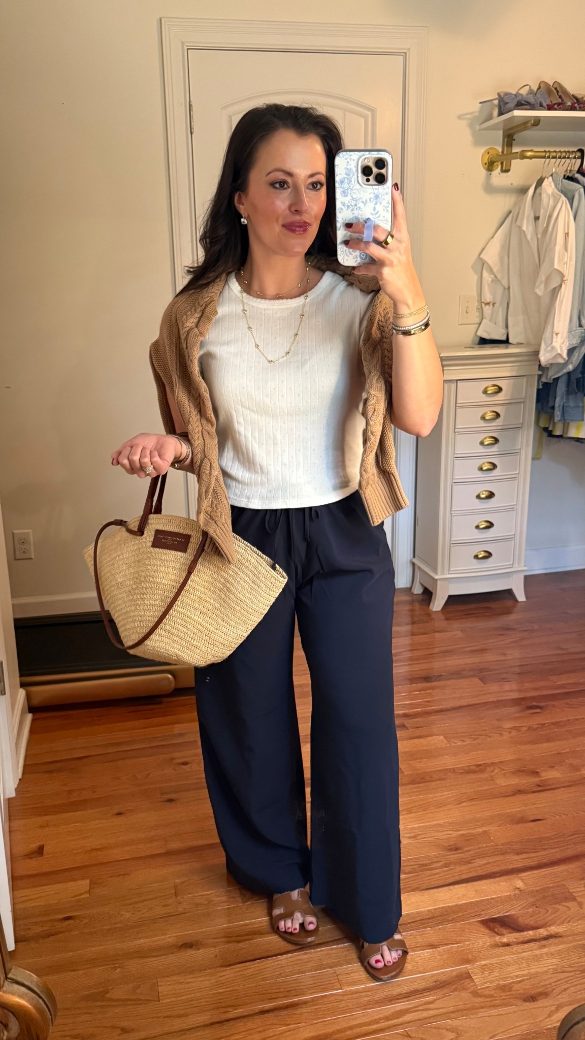 Timeless casual outfit for fall (all ON SALE FOR LABOR DAY SALES!)
Travel outfit 
- wearing a Petite M in gap wide leg pants, Small in white pointelle tee, Small in camel cableknit crewneck sweater 

#LTKFindsUnder100 #LTKSeasonal #LTKStyleTip