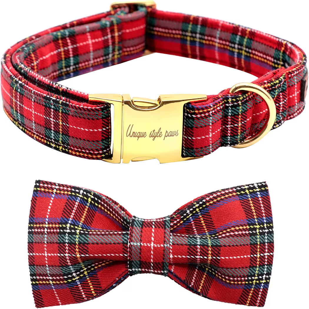 Unique style paws Christmas Dog Collar Bow tie Collar Adjustable Collars for Dogs Small Medium La... | Amazon (US)