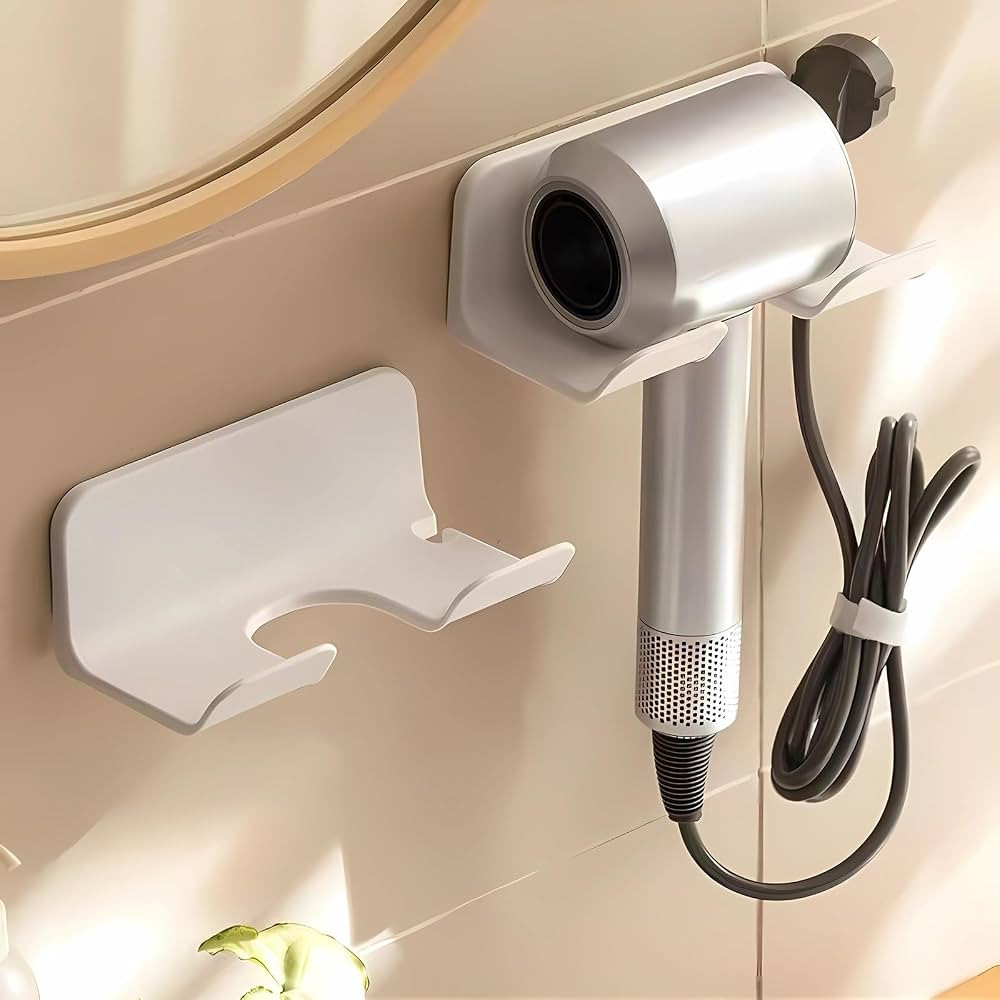 Universal Hair Dryer Holder, Blow Dryer Hanger Wall Mount for Hair Dryer Hook with Plug&Cord Orga... | Amazon (US)