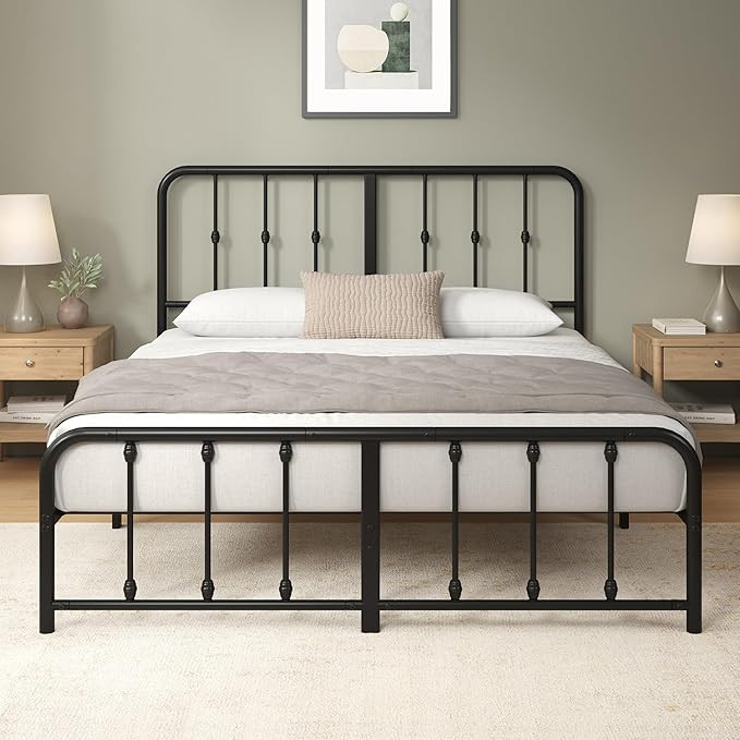 Zinus Leonardo Metal Platform Bed Frame, Victorian Spindle Style Headboard and Footboard, Heavy D... | Amazon (US)