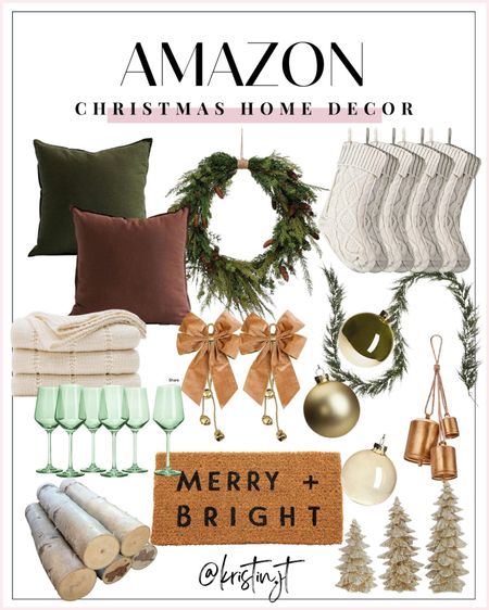 Amazon Christmas home decor - Christmas doormats - Christmas fireplace garland - amazon stockings - Christmas wine glasses - Christmas party decor - neutral Christmas - boho Christmas 



#LTKhome #LTKGiftGuide #LTKHoliday