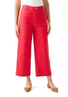 Crown & Ivy™ Petite Coated Crop Wide Leg Pants | Belk