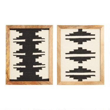 Black And White Southwest Textiles Framed Wall Decor 2 Piece | World Market