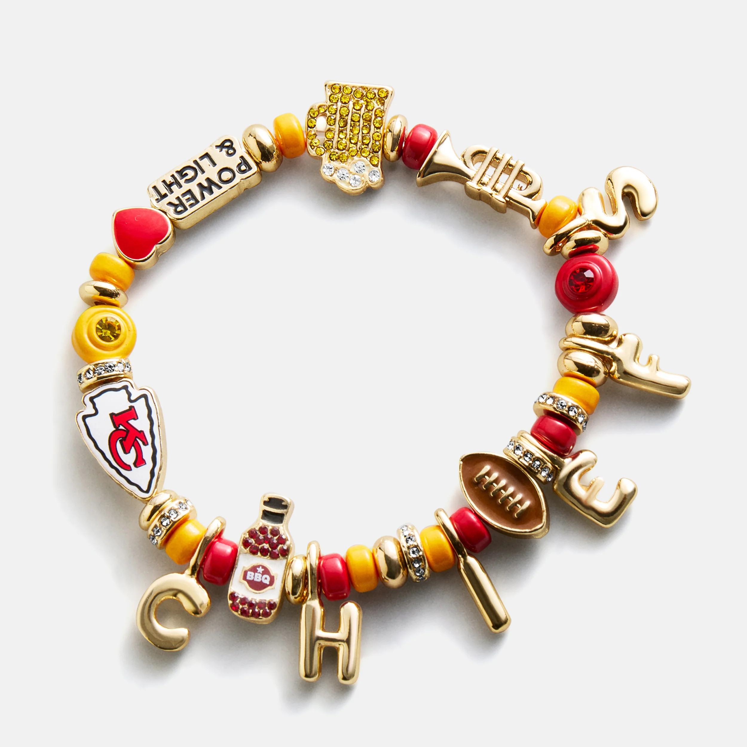 NFL Beaded Charm Bracelet - Kansas City Chiefs | BaubleBar