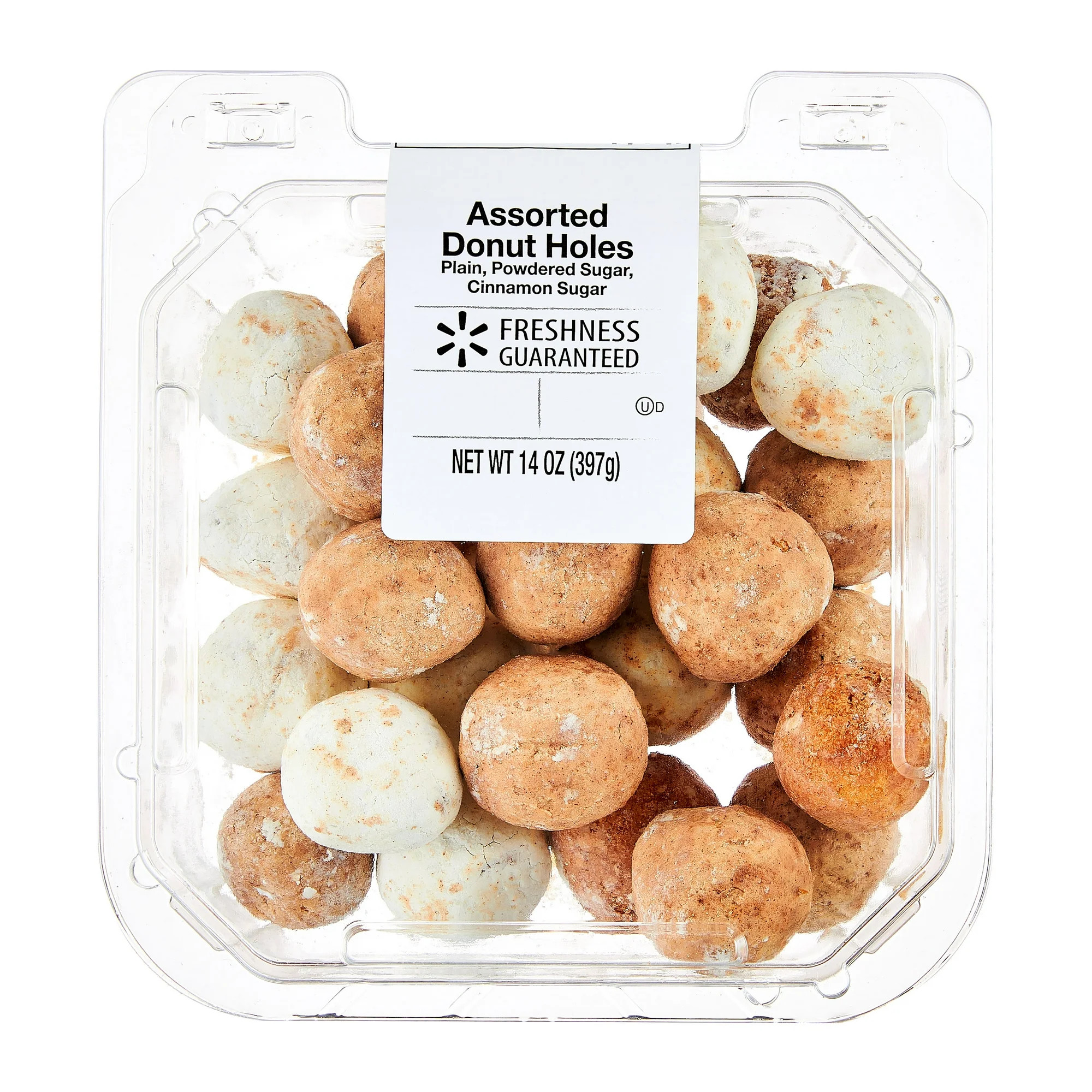 Freshness Guaranteed Assorted Plain, Powdered Sugar, and Cinnamon Sugar Donut Holes, 14 oz, 28 Co... | Walmart (US)