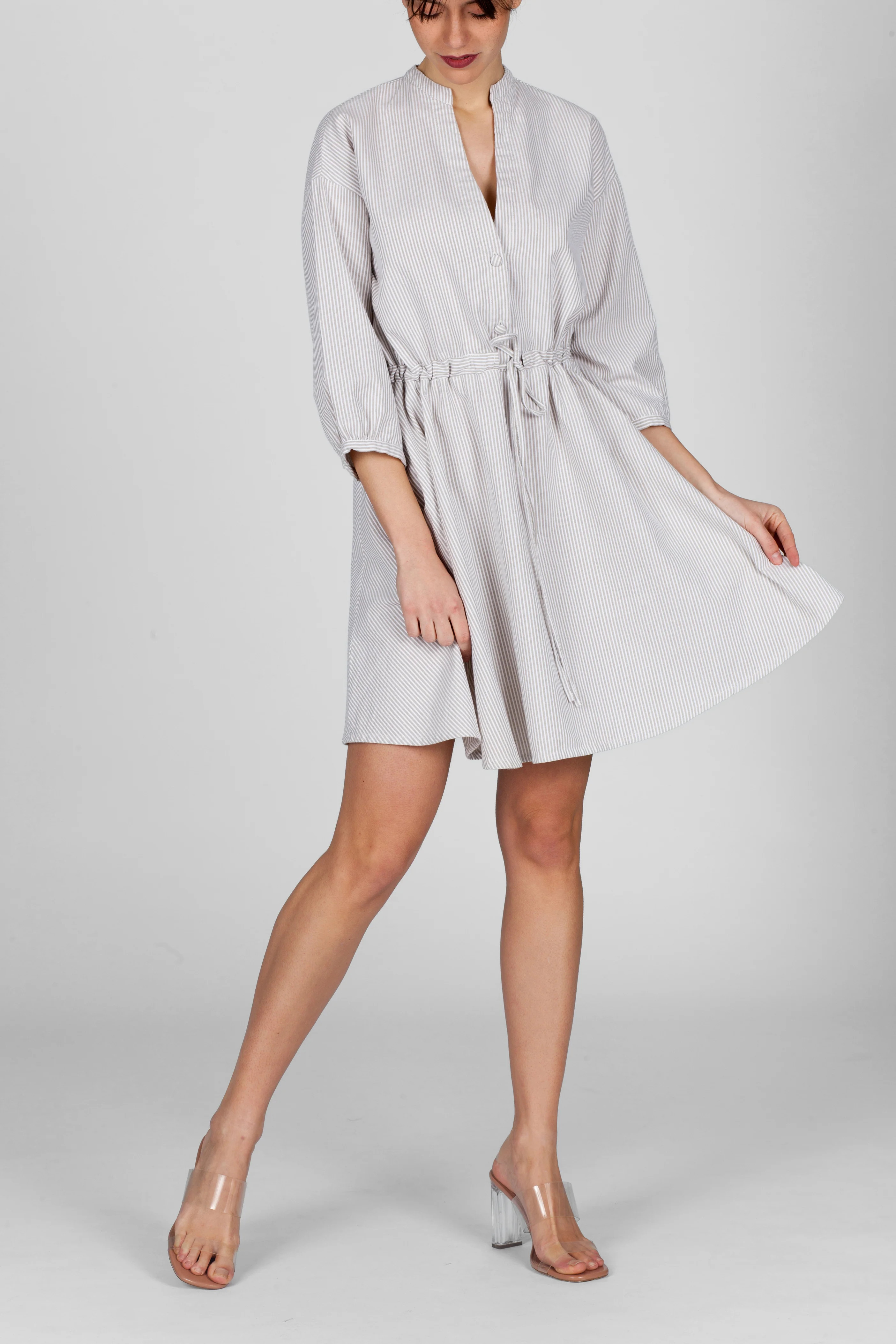 The Gaia Dress - Beige stripes | Marta Scarampi
