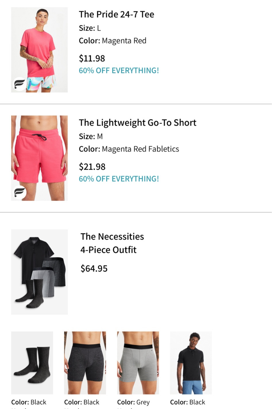 Labor Day sale : 
What I bought .  1 tshirt, mens shorts , and 2 mens bundles ! These make a perfect stocking stuffer or easy gift your man will love! Their quality is top notch. Let’s be honest they can always use socks, underwear, and a nice polo. #mensootd #mensgift #giftforhudband #stockingstuffer #fabletics #fableticsfind #magentared 

#LTKSeasonal #LTKGiftGuide #LTKfamily
