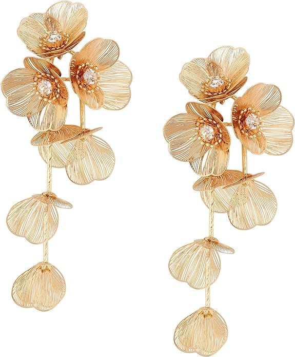 OJERRY Statement Flower Dangle Earrings for Women | Amazon (US)