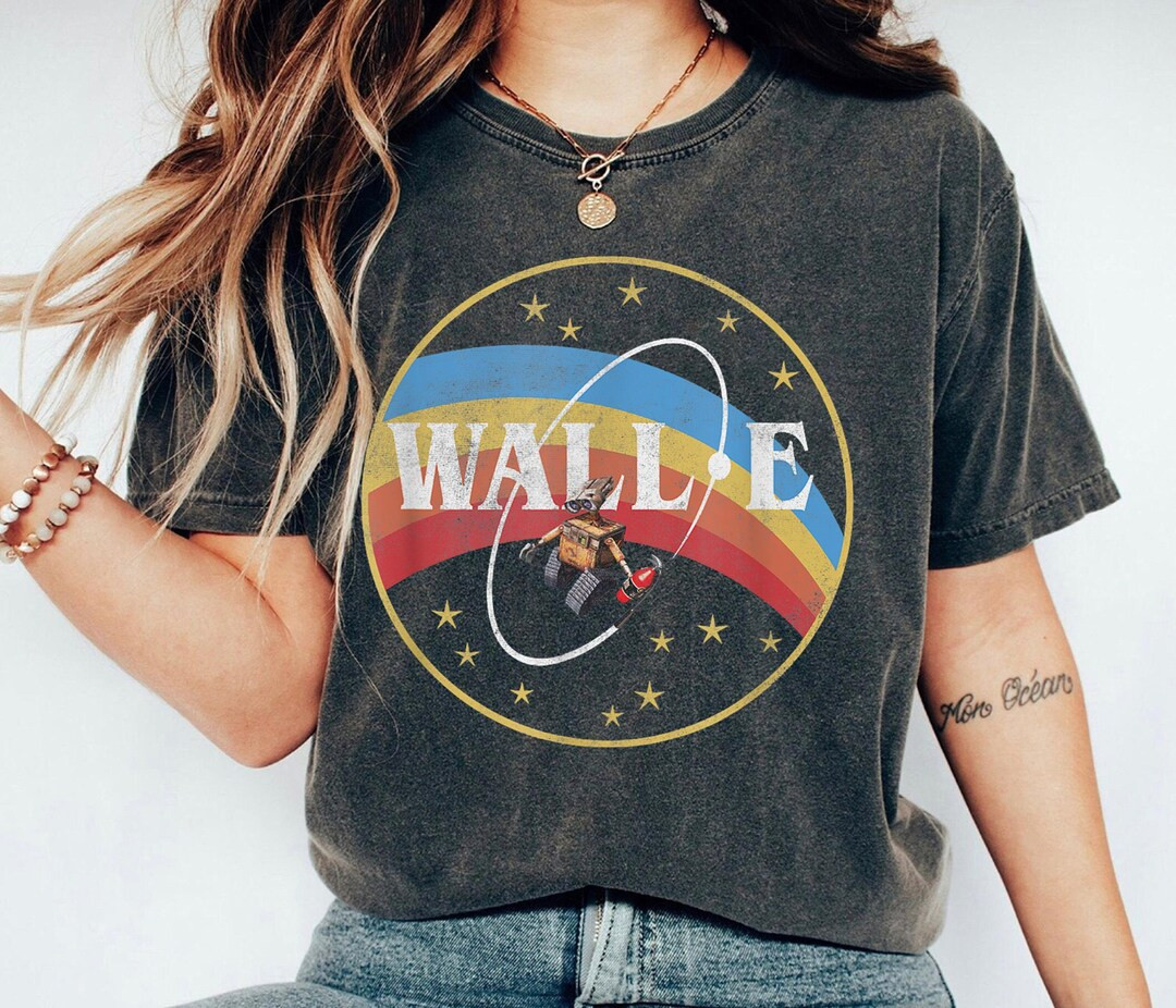 Space Rainbow Circle Logo Shirt, WALL-E T-shirt, Robot Tee, Disney Family Vacation, Disneyland Tr... | Etsy (US)