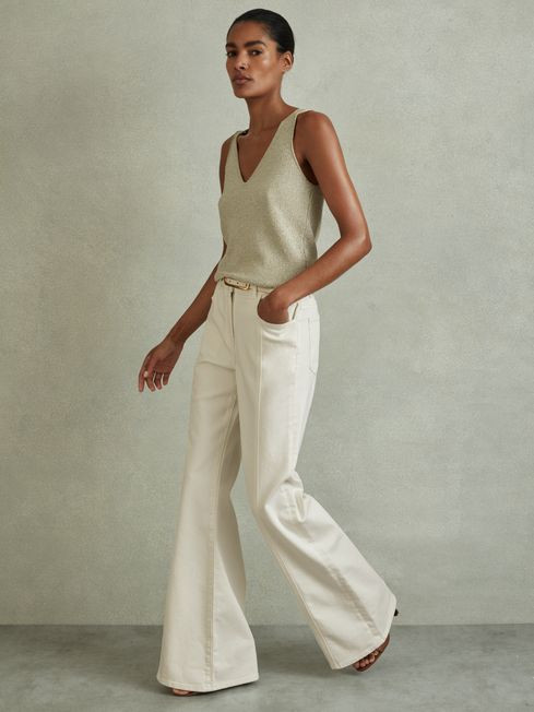 Flared Front Seam Jeans | Reiss UK