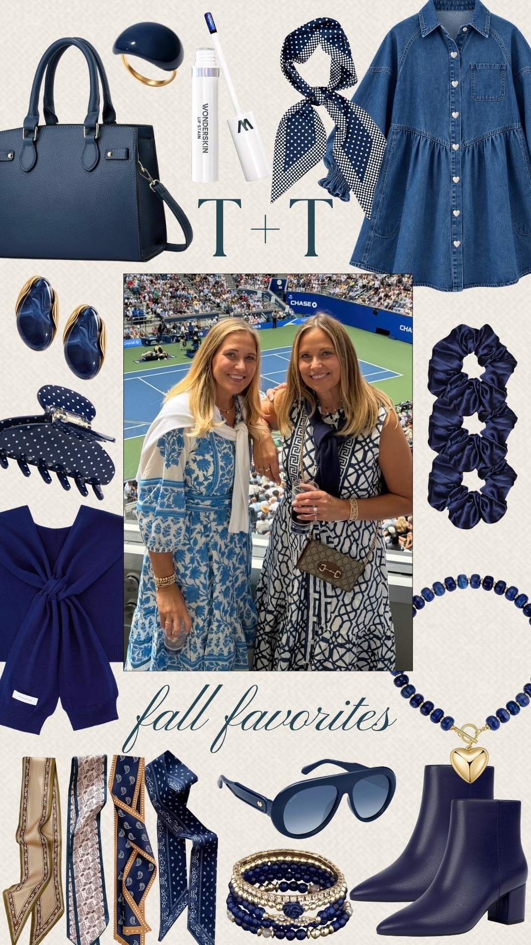 We’re loving all things navy and blue for fall, from denim dresses and boots to bags, scarves, jewelry, and accessories. These are some of our favorite pieces to mix into our wardrobes for an easy, classic fall look.