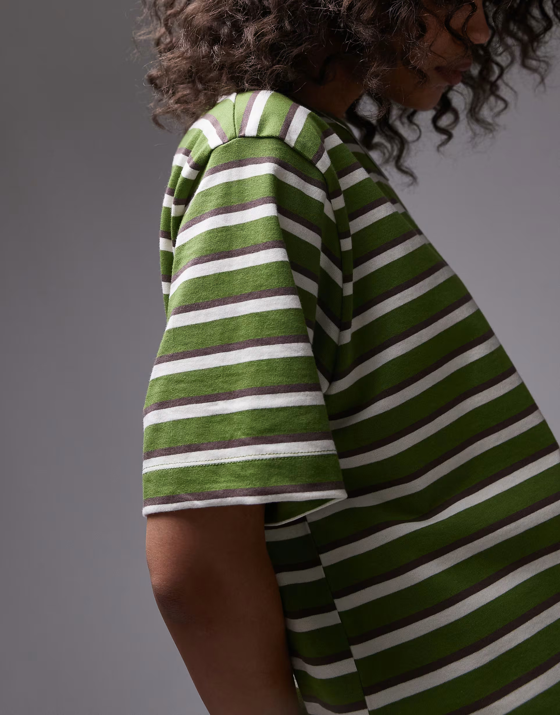 Topshop striped premium basic short sleeve tee in green | ASOS (Global)