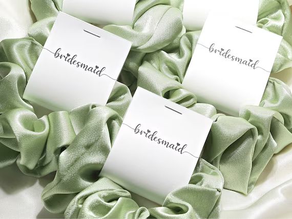 Bridesmaid Scrunchie Proposal  Sage Green Satin Scrunchie  - Etsy | Etsy (US)