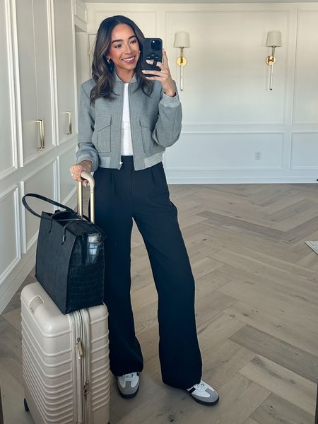 Work conference outfit: Travel day ✈️ wearing size small white tee, small bomber and size 26 long trousers 


Travel outfit
Casual outfit 
Airport outfit 
Errands outfit 

#LTKtravel #LTKstyletip #LTKfindsunder100