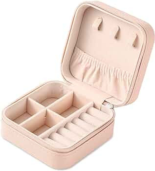 Portable Travel Mini Jewelry Box Leather Jewellery Ring Organizer Case Storage Gift Box Girls Wom... | Amazon (US)