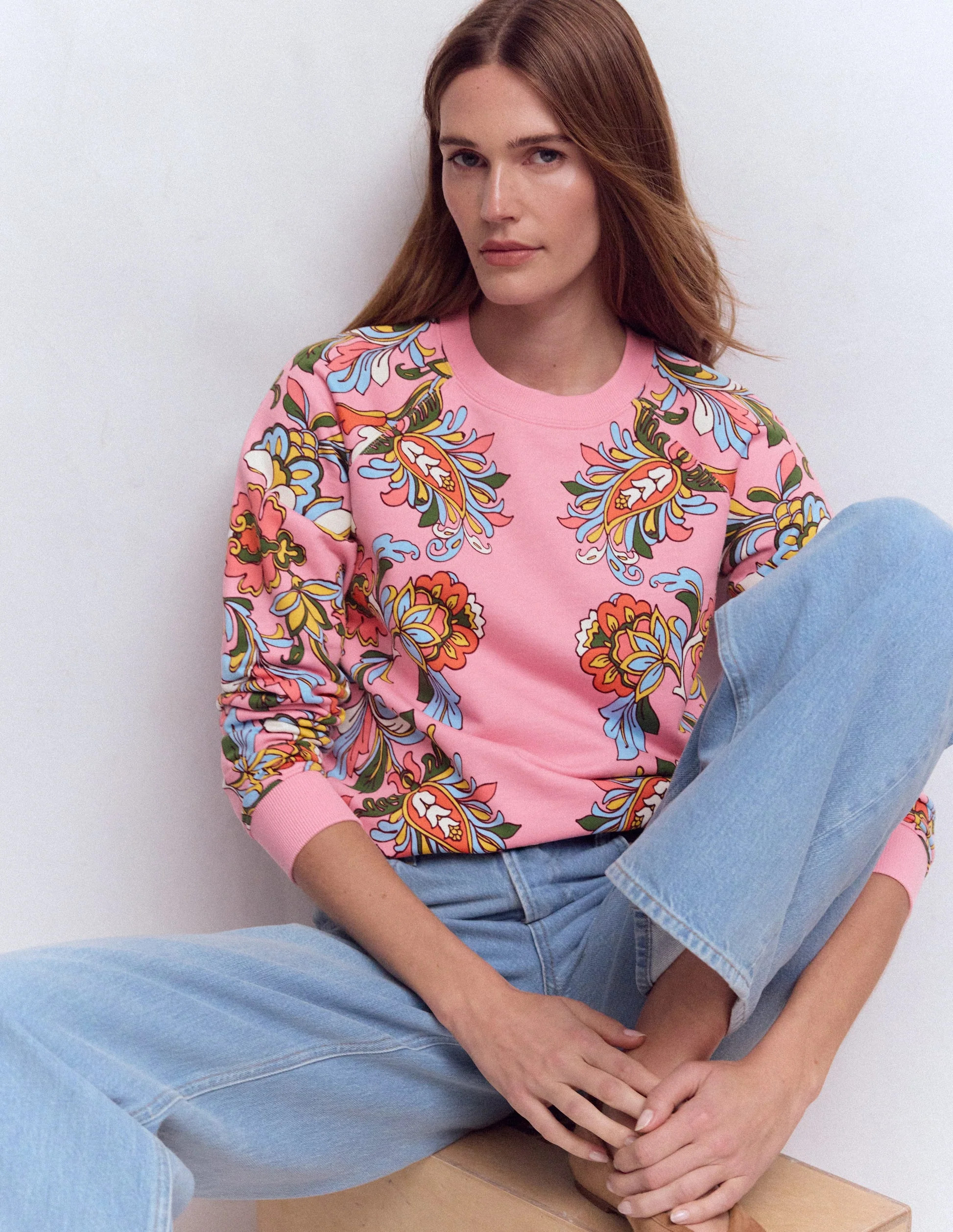Rosa Printed Sweatshirt-Multi, Botanical Flourish | Boden (US)