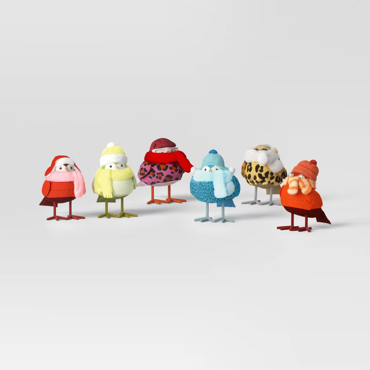 6pc Featherly Friends Fabric Bird Christmas Figurine Set - Wondershop™ | Target