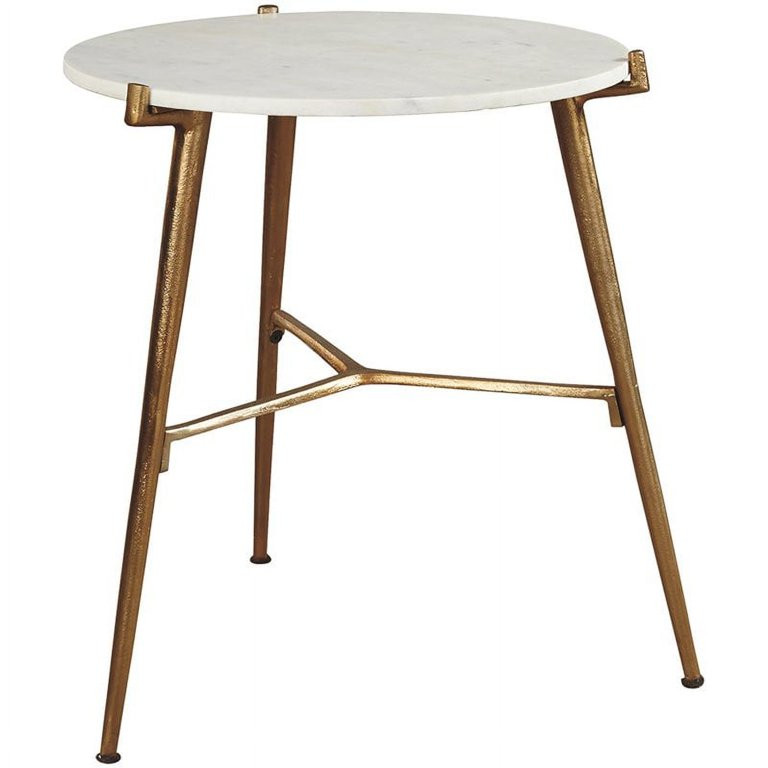 Bowery Hill Marble Top Accent Table in White and Gold | Walmart (US)