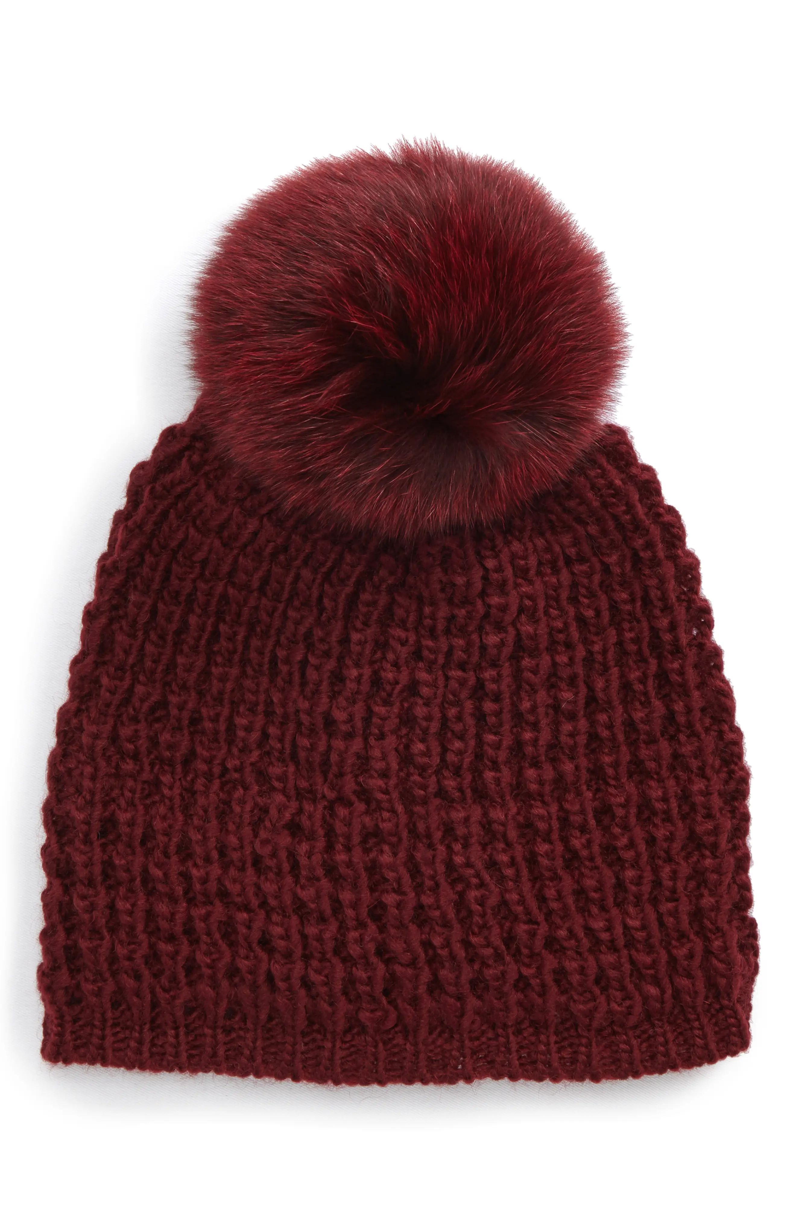 Genuine Fox Pompom Hat | Nordstrom