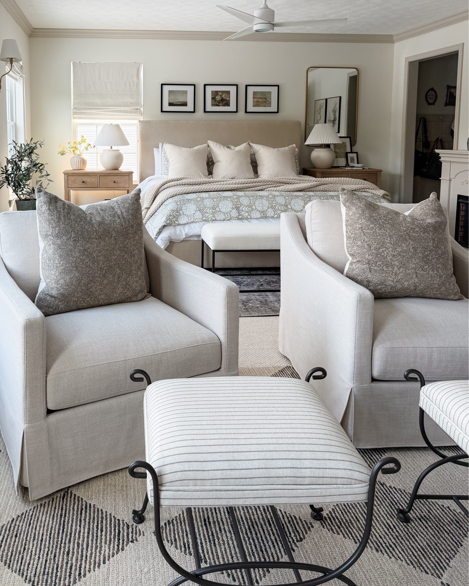 Neutral bedroom inspo. Pottery Barn, Target, Amazon.