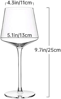 Wine glasses Hand Blown Premium Crystal Red Square wine glass set of 4 Modern Unique Large Long S... | Amazon (US)