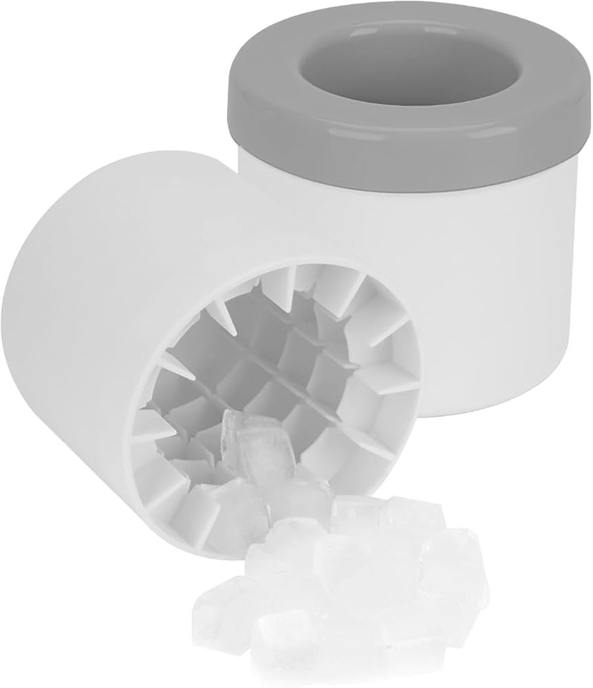 2 Pack Cylinder Ice Cube Mold Ice Trays, Silicone Ice Bucket, Portable Ice Cube Maker, Press-Type... | Amazon (US)