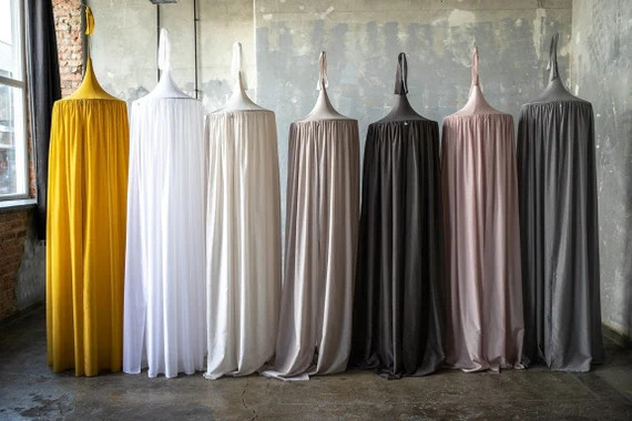 NunuNu DREAMY CANOPY Yellow Mustard,White, Cream, Fig, Moon, Powder pink, Gray, Bed hanging canop... | Etsy (US)