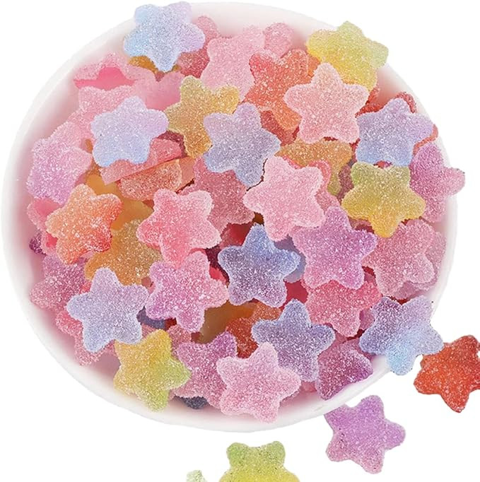 iSuperb 60pcs Slime Charms Mixed Candy Resin Charms Star Cabochon Mini Candy Model Clay Polymer S... | Amazon (US)