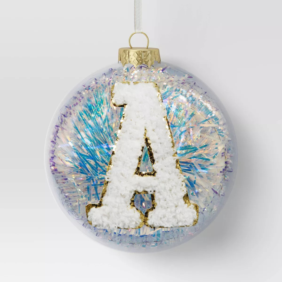 Christmas Monogram Plastic Tinsel Ball A - Wondershop™ | Target