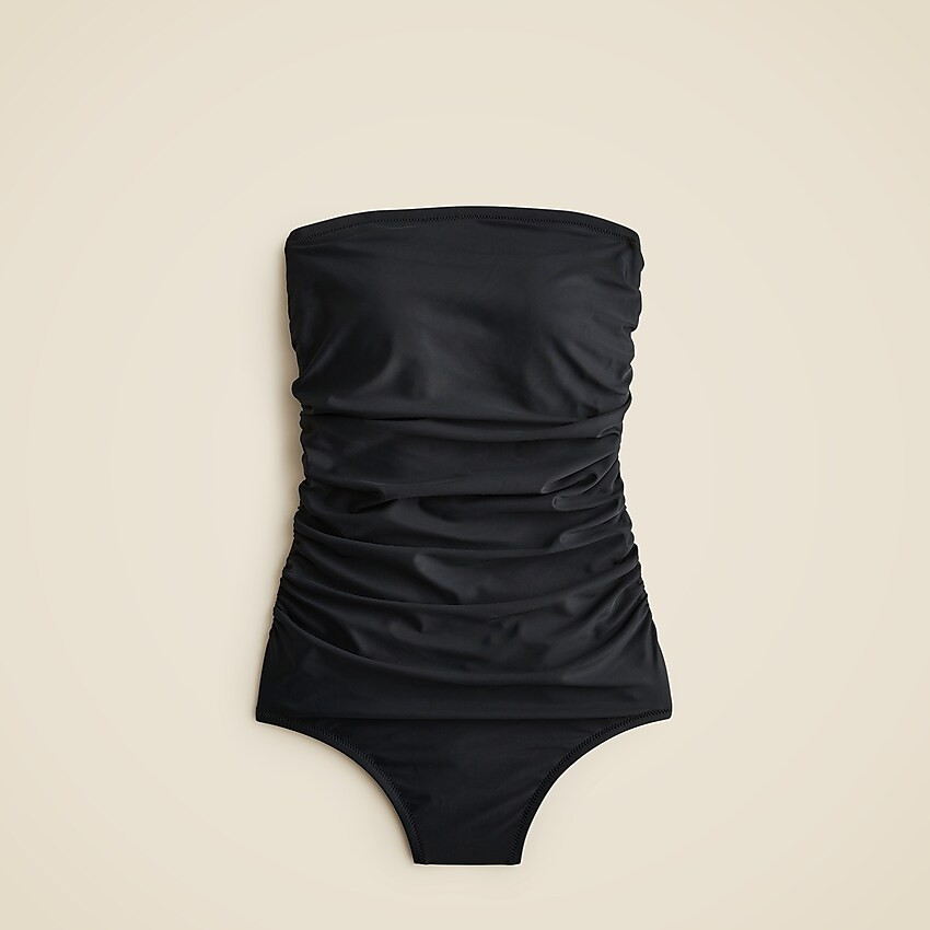 Long-torso ruched bandeau one-piece | J. Crew US