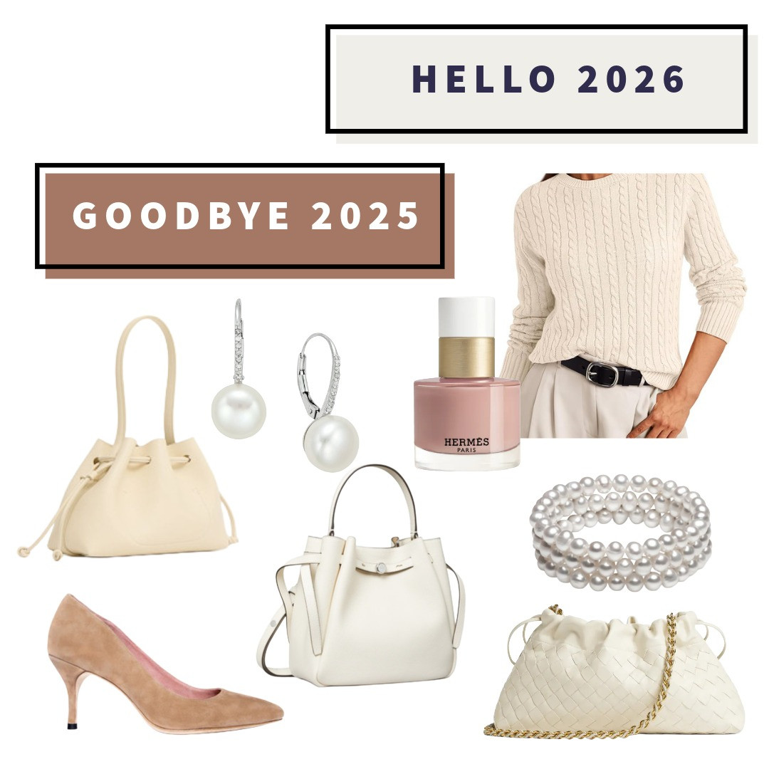 Looking forward to shades of white, preppy styles, professional office attire, pearls, and drawstring bags in 2026. Happy New Year! 

 #LTKOver40 #LTKBeauty #LTKWorkwear