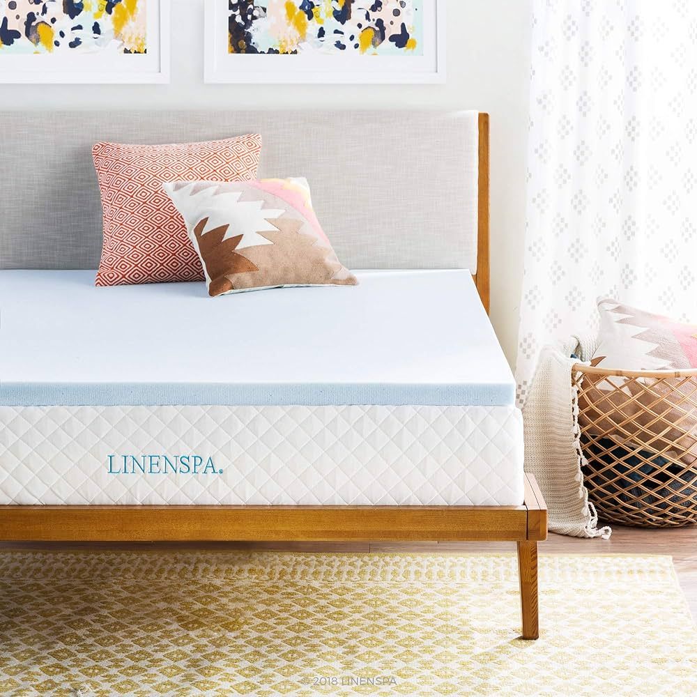 Linenspa 2 Inch Memory Foam Mattress Topper, Gel Infused Queen Mattress Topper, CertiPUR-US Certi... | Amazon (US)